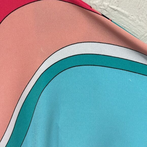 Trina Turk Dolman Sleeve Vibrant Geometric Print Dress Size 2 - Picture 6 of 8